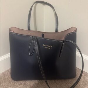 Kate Spade Navy Leather Tote Sophisticated Design